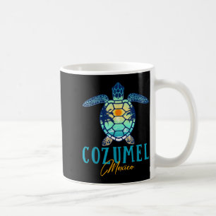 Cozumel Mexico Sea Turtle Palm Tree Sunset Beach V Coffee Mug