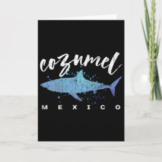Cozumel Mexico Shark Scuba Diver Spring Break Vaca Card