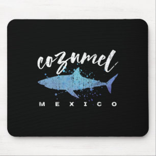 Cozumel Mexico Shark Scuba Diver Spring Break Vaca Mouse Pad