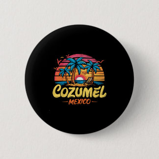 Cozumel Mexico Tropical Sunset Beach Souvenir Vaca 6 Cm Round Badge