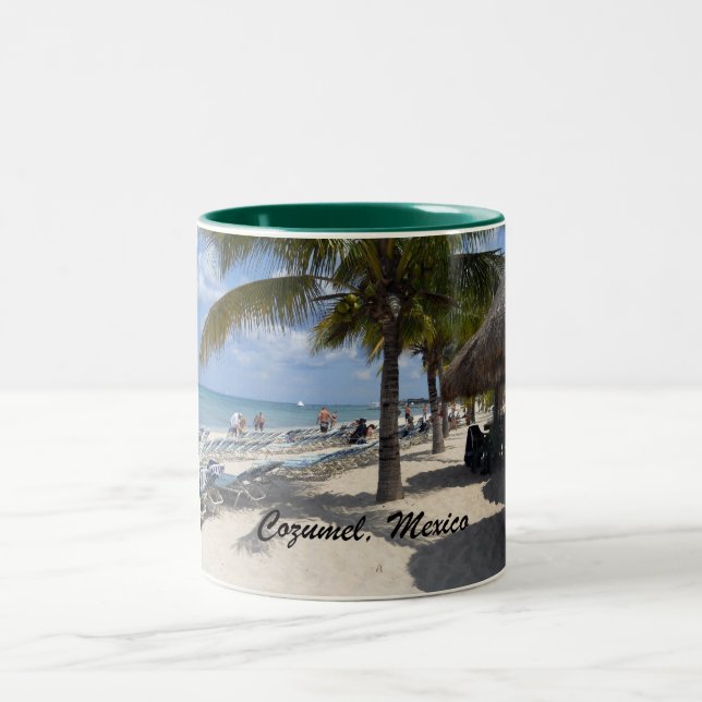 Cozumel, Mexico Two-Tone Coffee Mug (Center)