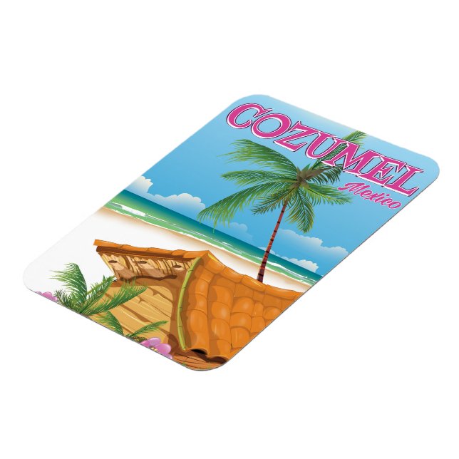 Cozumel Mexico Vintage travel poster print Magnet (Left Side)