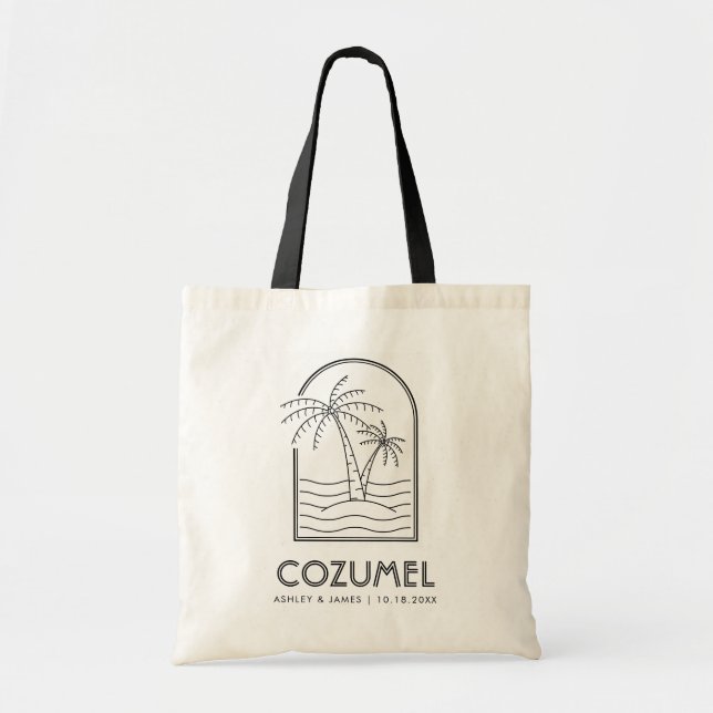 Cozumel Mexico Wedding Weekend Destination Tote Bag (Front)