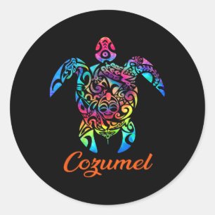 Cozumel Sea Turtle Family Vacation Summer 2025 Classic Round Sticker