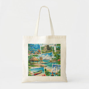 Cozumel Tropical Beach Collage Tote Bag