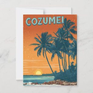 Cozumel vintage postcard