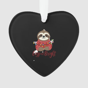 Cozy And Bright Sloth Christmas Lights (1) Ornament
