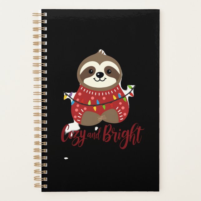 Cozy And Bright Sloth Christmas Lights (1) Planner (Front)