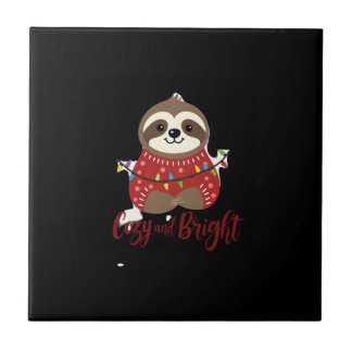 Cozy And Bright Sloth Christmas Lights (1) Tile