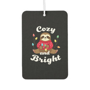 Cozy And Bright Sloth Christmas Lights (2) Car Air Freshener