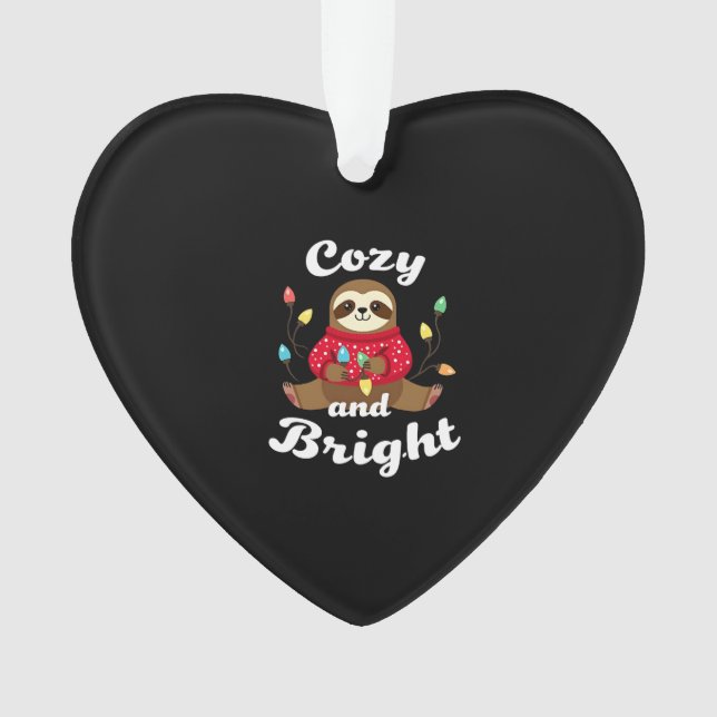 Cozy And Bright Sloth Christmas Lights (2) Ornament (Front)