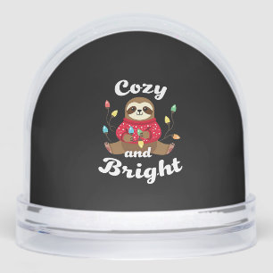 Cozy And Bright Sloth Christmas Lights (2) Snowglobe