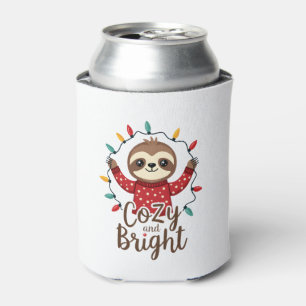 Cozy And Bright Sloth Christmas Lights (3) Can Cooler