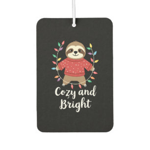 Cozy And Bright Sloth Christmas Lights (3) Car Air Freshener