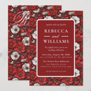 Cozy Anemones Accent Garden Wedding Invitation