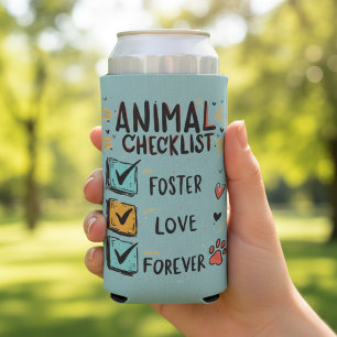 Cozy Animal Lover – Pet Adoption Advocate Seltzer Can Cooler
