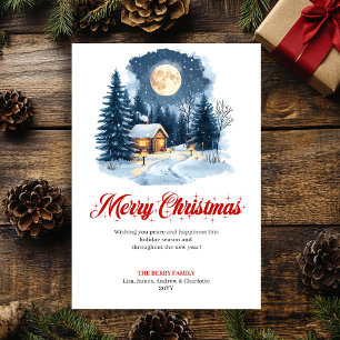 Cozy Artistic Holiday Scene Greeting Card