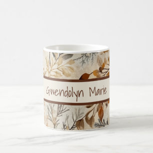 Cozy Autumn Aesthetic Botanical Print Coffee Mug