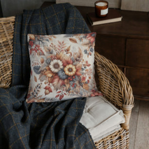 Cozy Autumn Botanical Florals Cushion