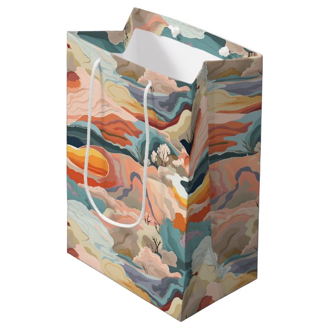Cozy Autumn Colors Abstract Digital Art Medium Gift Bag (Front Angled)