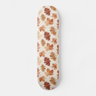 Cozy Autumn Leaf Pattern Skateboard