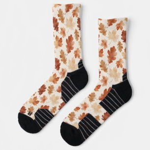 Cozy Autumn Leaf Pattern Socks