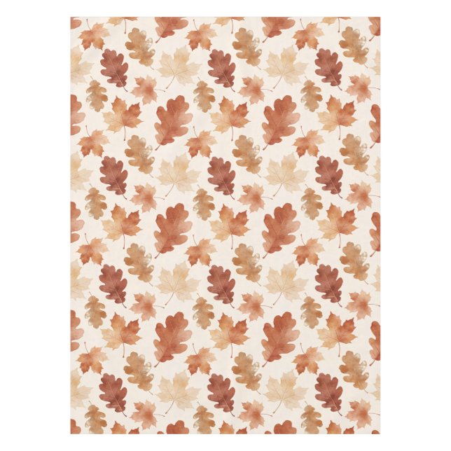 Cozy Autumn Leaf Pattern Tablecloth (Front)