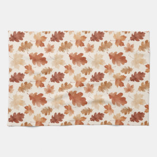 Cozy Autumn Leaf Pattern Tea Towel