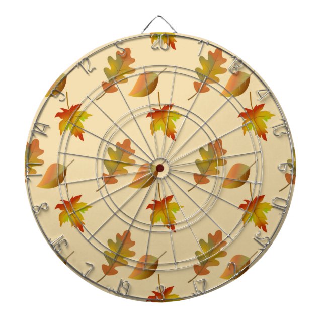Cozy autumn maple leaves oak leaves dartboard (Front)
