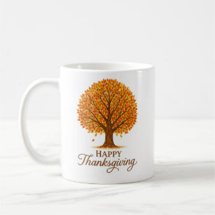 Cozy Autumn Tree Happy Thanksgiving Mug