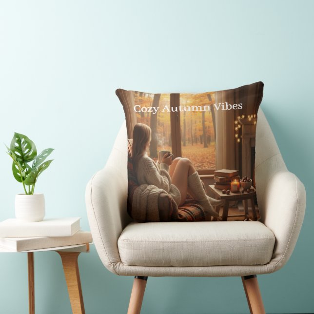 Cozy Autumn Vibes | Personalized Fall Cabin Window Cushion (Chair)