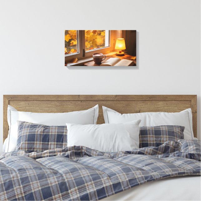 Cozy Autumn Window Canvas Print (Insitu(Bedroom))