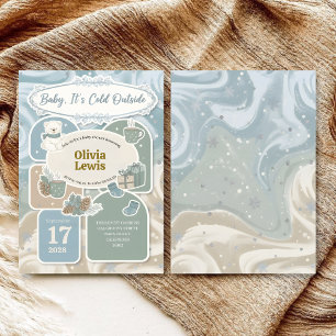 Cozy "Baby, It's Cold Outside" Winter Baby Shower  Invitation