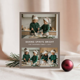 Cozy Baking Spirits Bright Family Christmas Photo Holiday Card