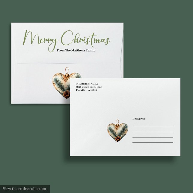 Cozy Boho Botanical Watercolor Christmas Envelope (Cozy Boho Botanical Watercolor Christmas Envelope)
