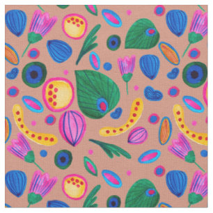 Cozy boho terracotta pattern fabric