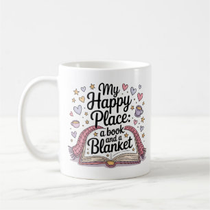 Cozy Book and Blanket Pastel Whimsical Coffee Mug