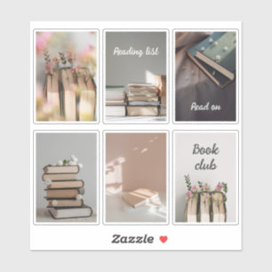 Cozy Book Club Reading Aesthetic Sticker Sheet