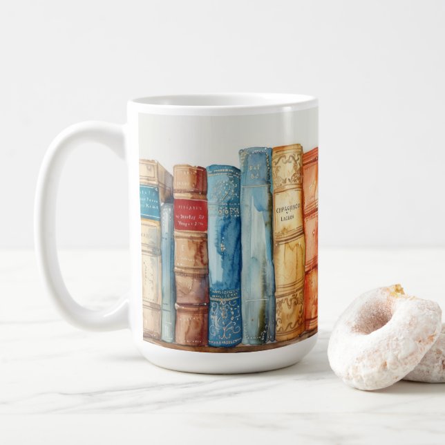 Cozy Book Lover Gift Coffee Mug (With Donut)