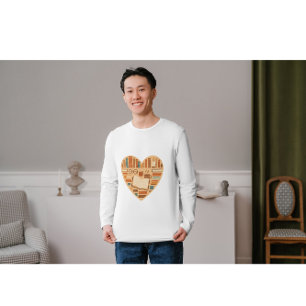 Cozy Book Lover Heart Reading Aesthetic Design f T-Shirt