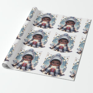 Cozy Boy in Blanket- Christmas Wrapping Paper