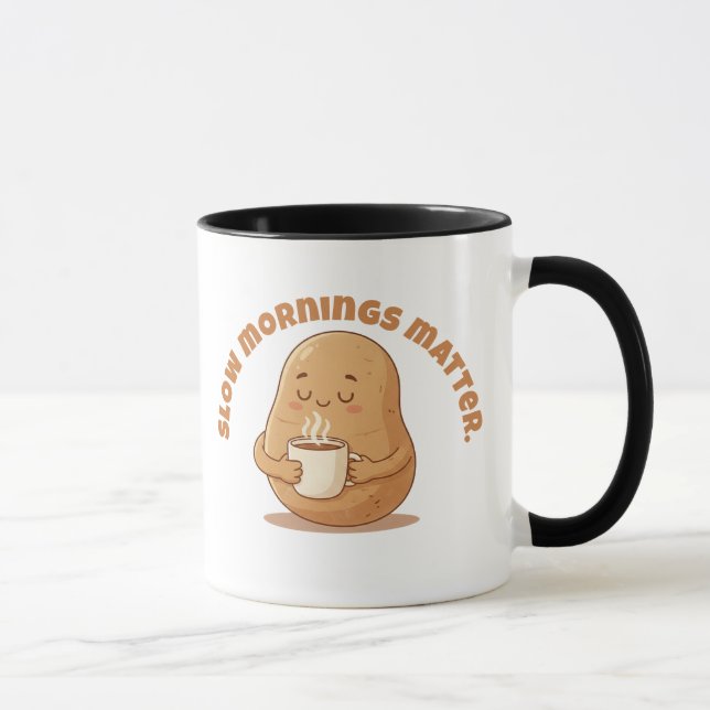 Cozy Brown Cartoon Potato Warm Mug Morning Art (Right)