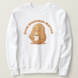 Cozy Brown Cartoon Potato Warm Mug Morning Art Sweatshirt