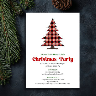 Cozy Buffalo Christmas Tree Holiday Celebration Invitation