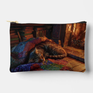 Cozy Cabin Cat Nap Scene Pouch