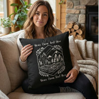 Cozy Cabin Decor River Mountain Your Text
