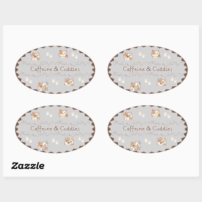 Cozy Café Cats Stickers (Sheet)