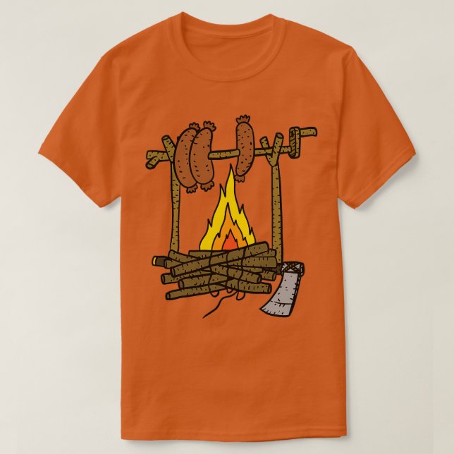 cozy campfire fasces roasting german sausages T-Shirt (Design Front)
