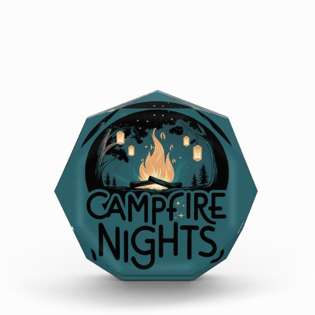 Cozy Campfire Nights Rustic Outdoor Adventure Photo Block (Front)