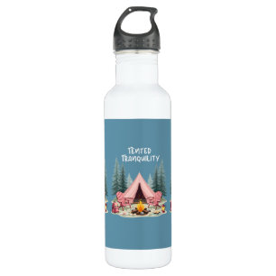 Cozy Camping Aesthetic Glamping Tent & Campfire 710 Ml Water Bottle
